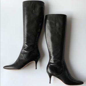 Cole Haan boots black leather pointy toe